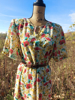 Slika od Vintage cvjetna haljina sa povišenim ramenima, 40/42