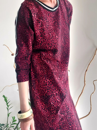 Slika: Leopard bordo haljina, S/XL
