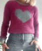 Slika od Rozi čupavi pulover na srce, S/M