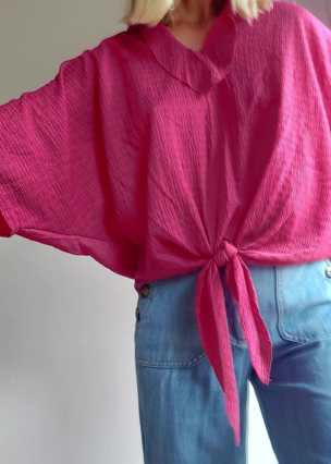 Slika: Oversize pink bluza šišmiš kroja, S/XL