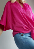 Slika od Oversize pink bluza šišmiš kroja, S/XL