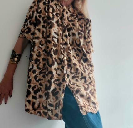 Slika: Vintage oversize leopard košulja