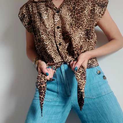 Slika: Vintage talijanska leopard košulja, S/L